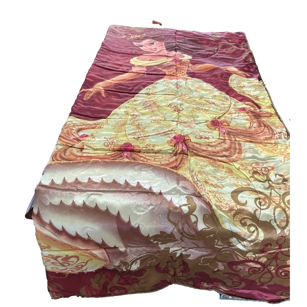 Disney Princess Belle Sleeping Bag Beauty and the Beast Pink Gold Slumber Bag - Picture 2 of 8